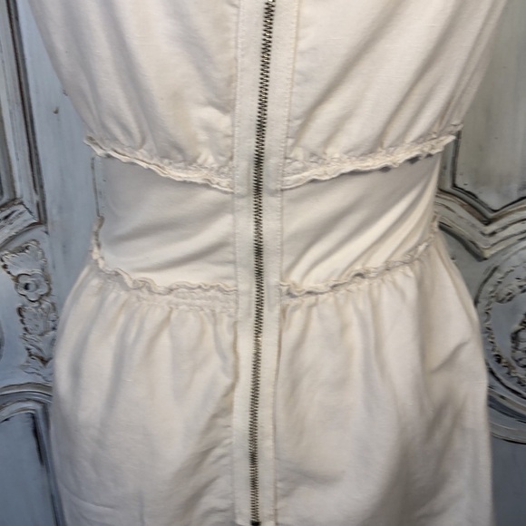 James Perse Los Angeles Linen Cotton Blend Neutral Lightly Textured Dress Size 1 - Picture 9 of 12